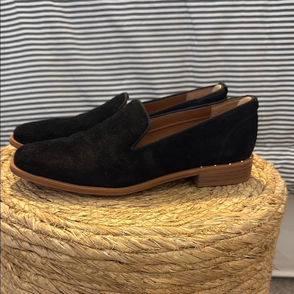 Franco Sarto Black Suede Loafers